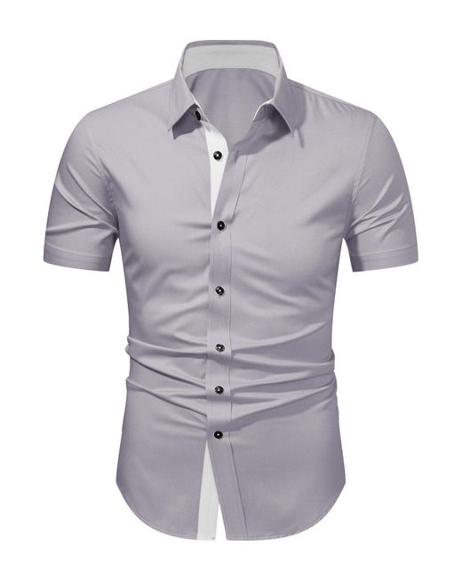 JMIERR Businesshemd Hemd Freizeithemd Business Formales Sommerhemd in Gray für Herren