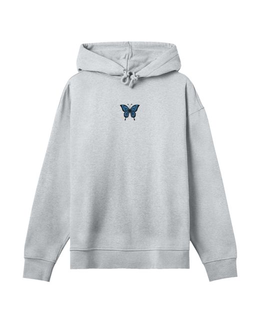 F4NT4STIC Gray Kapuzenpullover Butterfly bestickt, Premium Qualität