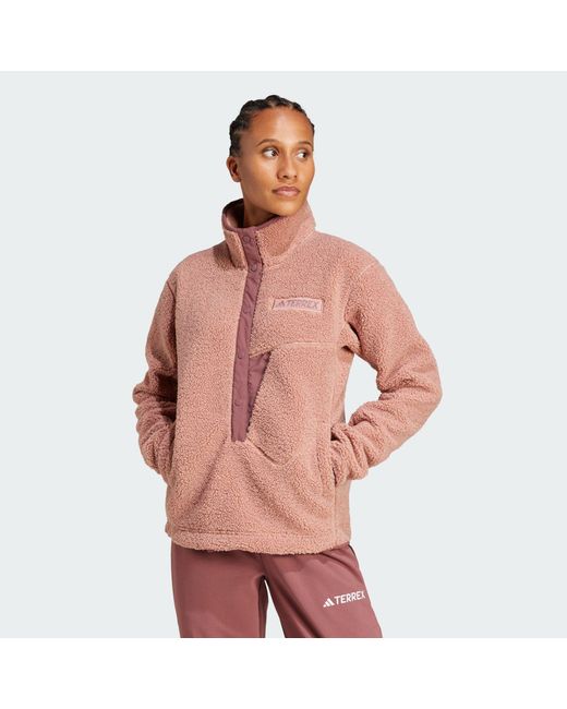Adidas Originals Pink Adidas Fleecejacke TERREX XPLORIC HIGH PILE FLEECE OBERTEIL