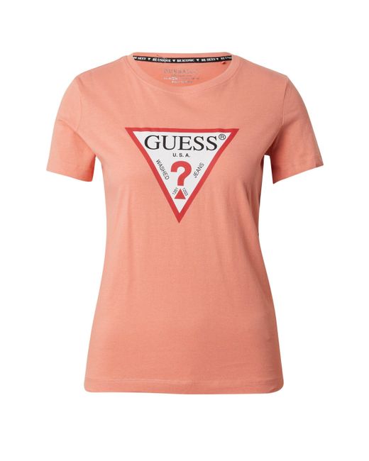 Guess Pink T-Shirt (1-tlg) Plain/ohne Details
