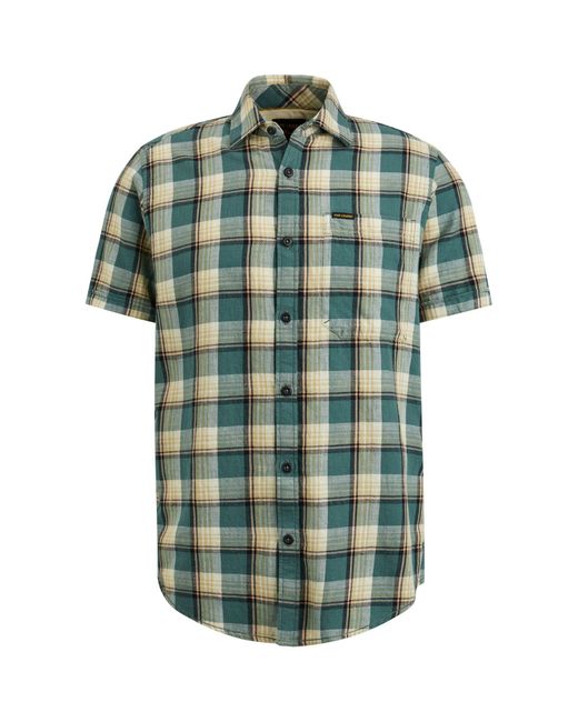 PME LEGEND Kurzarmhemd Short Sleeve Shirt Ctn Slub Weave in Green für Herren