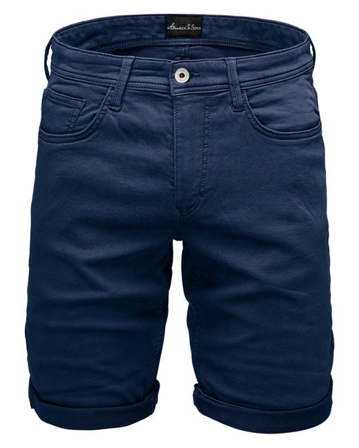Amaci&Sons CHEVIOT Jeansshorts Bermuda Jeans Short Hose Regular Fit in Blue für Herren
