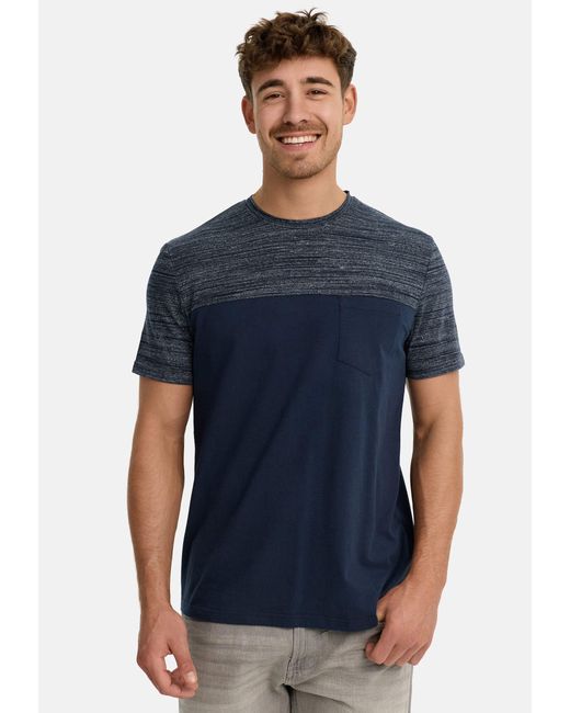 INDICODE T-Shirt INSprings mit dezenter Brusttasche aus angenehmem Material in Blue für Herren
