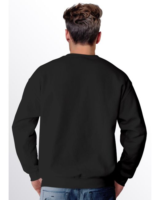 MoonWorks Sweatshirt Weihnachtspullover Wichtel Aufdruck Frohe in Black für Herren