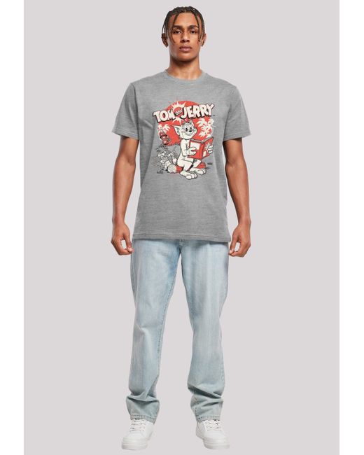 F4NT4STIC T-Shirt Tom und Jerry Rocket Prank ,Premium  Merch,Regular-Fit,Basic,Bedruckt in Grau für Herren | Lyst DE