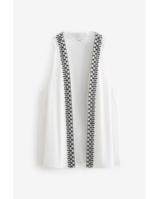 Next White Strandtop Überwurf Weste (1-tlg)