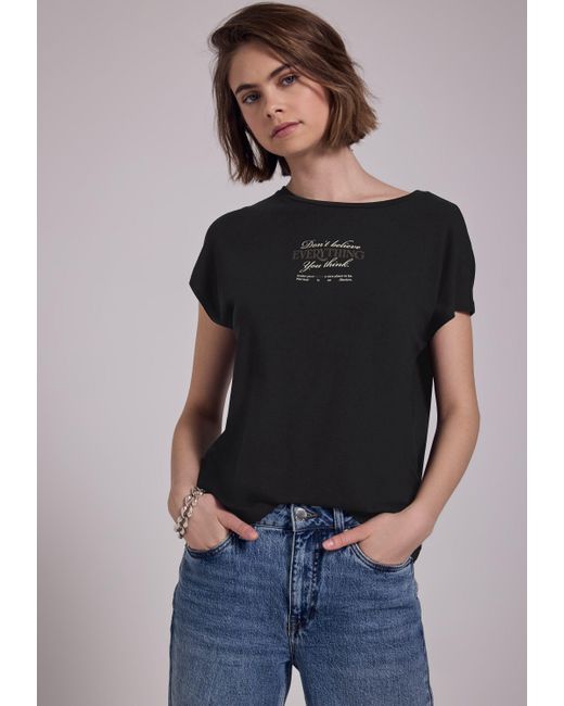 STREET ONE STUDIO Black Print-Shirt mit Frontprint