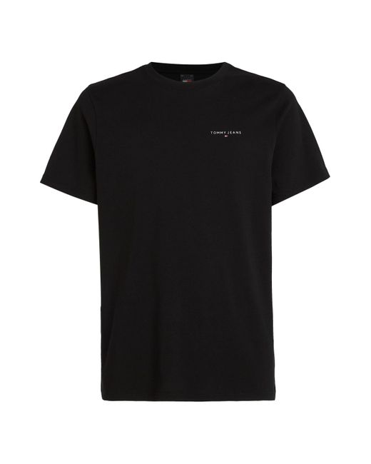 Tommy Hilfiger T-Shirt TJM SLIM LINEAR CHEST TEE EXT mit Logoschriftzug in Black für Herren
