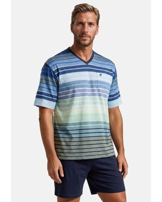 Hajo Pyjama Klima Komfort (Set, 2 tlg) Schlafanzug in Blue für Herren