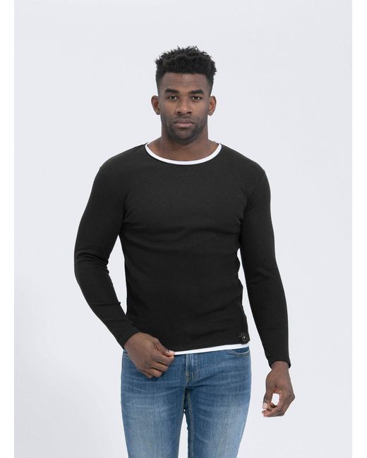 Key Largo Sweatshirt MSW SARASOTA round in Black für Herren