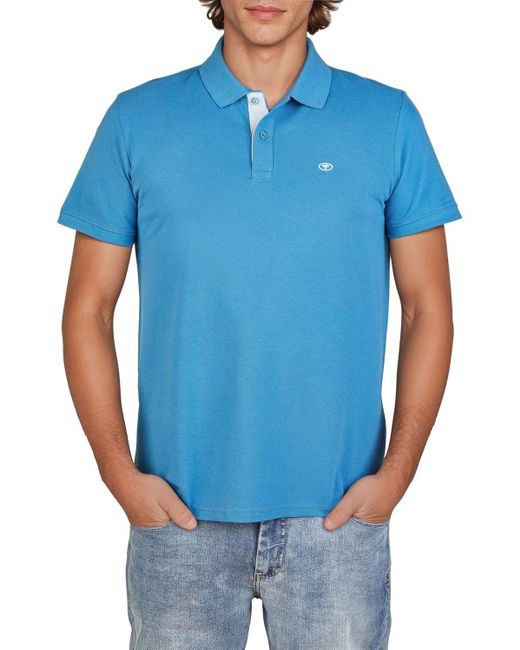 Tom Tailor Poloshirt 3er-Set Regular Fit (Vorteilspack, 3-tlg) aus 100% Baumwolle in Blue für Herren