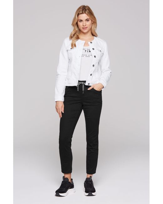 SOCCX White Jeansjacke mit Brusttaschen