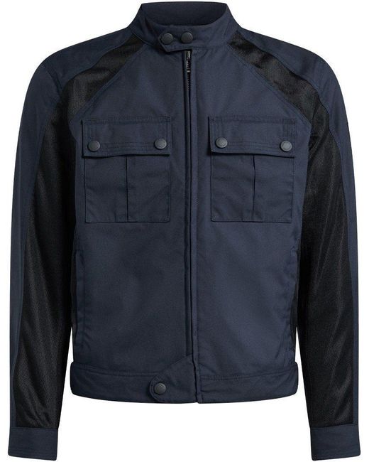 Belstaff Motorradjacke Temple Motorrad Textiljacke robust reißverschluss in Blue für Herren