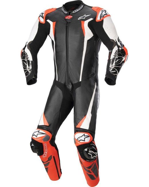 Alpinestars Motorradkombi Absolute V2 1-Teiler Motorrad Lederkombi Atmungsaktiv protektoren in Black für Herren