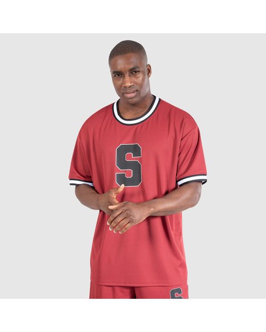 Smilodox T-Shirt Triple Thrive Oversize in Red für Herren