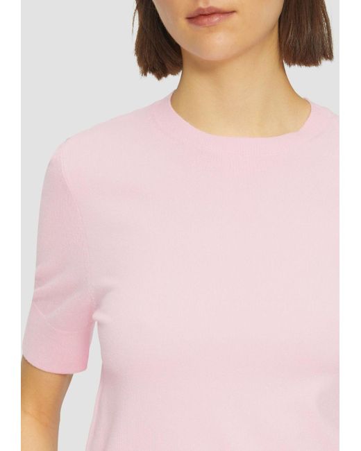 S.oliver Pink Strickpullover Basic (1-tlg) Langarm, Viskose-Mix