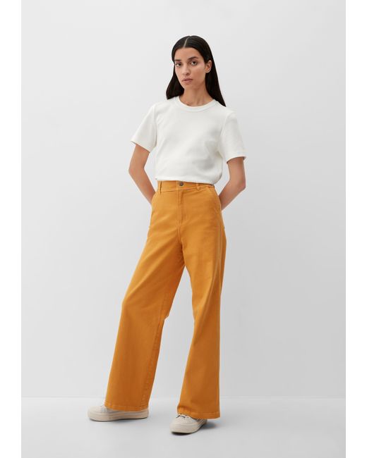 S.oliver White 5-Pocket- Jeans Suri / Regular Fit / High Rise / Wide Leg Garment Dye