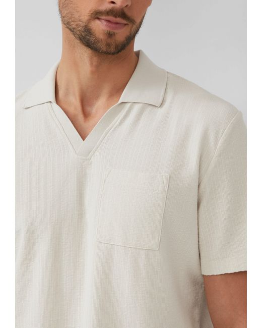 S.oliver Kurzarmshirt Poloshirt aus Struktur-Jersey mit Brusttasche Rippblende in White für Herren