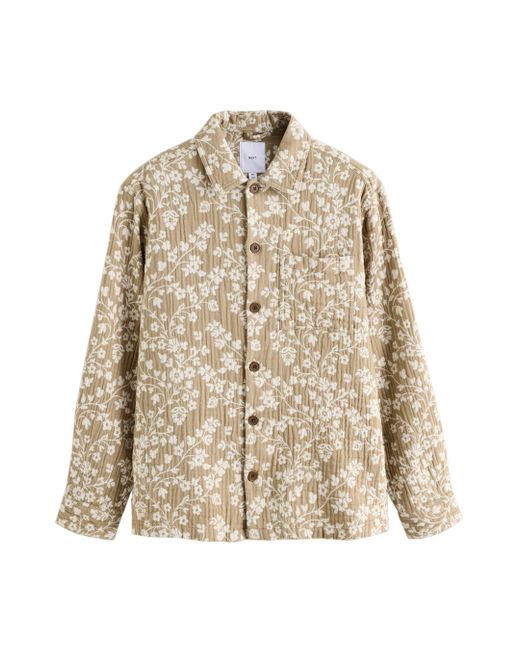 Next Hemdjacke aus 100 % Baumwolle im Blumenmuster (1-St) in Natural für Herren