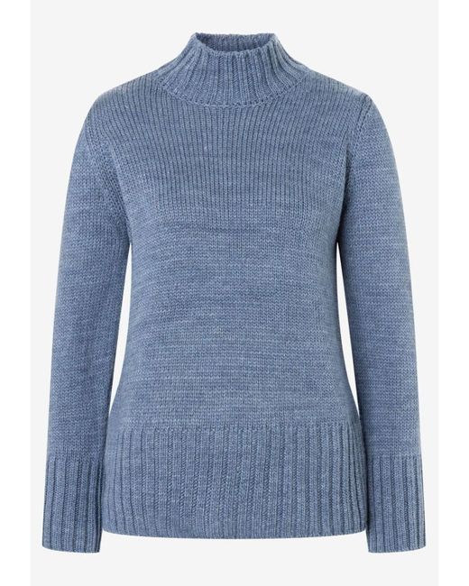 MORE&MORE Blue &MORE Sweatshirt Pullover with Roll-Neck