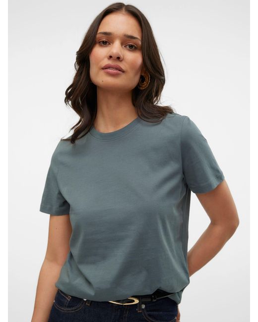 Vero Moda Green 2er-SET Basic mit Kurzarm und Rundhals (2-tlg) VMPAULINA SS T-SHIRT GA JRS NOOS