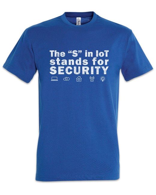 Urban Backwoods Print- The S In T-Shirt IoT M2M to Machine 5G Connectivity in Blue für Herren