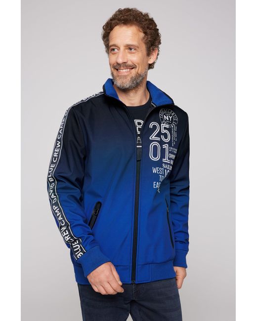 Camp David Softshelljacke mit Applikationen in Blue für Herren