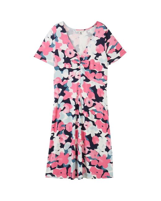 Tom Tailor White Sommerkleid easy jersey dress, pink colorful floral design