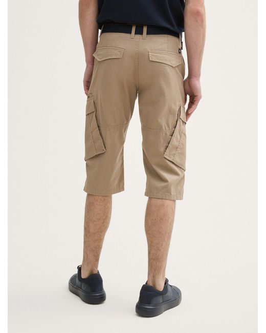 Tom Tailor TTMAX Overknee Cargo Shorts mit Gürtel in White für Herren