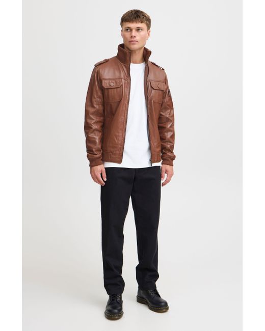 Solid Lederjacke SDFamash Bikerjacke aus 100% Schafsleder in Brown für Herren