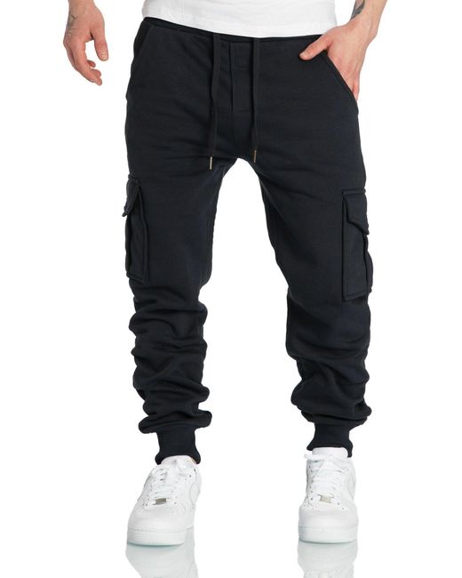 REPUBLIX Cargohose JOHN Sweatpants Jogginghose Trainingshose in Black für Herren