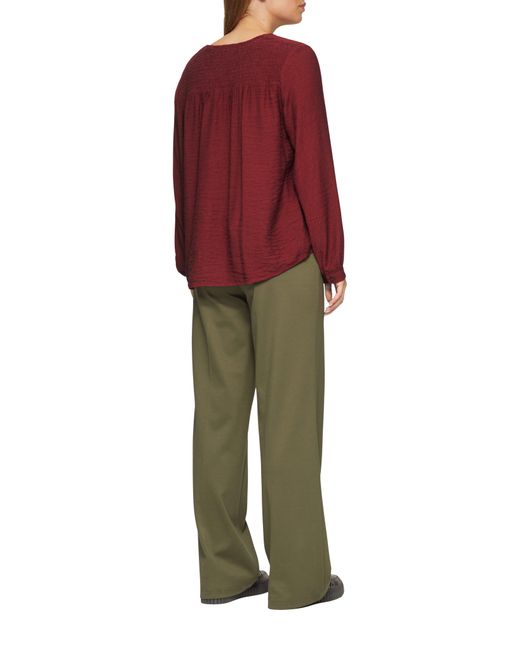 S.oliver Red Langarmbluse Strukturierte Bluse aus Viskosemix mit Details Smok-Detail