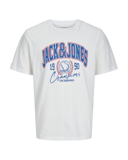 Jack & Jones & - T-Shirt JorPalms Regular-Fit Basic in White für Herren