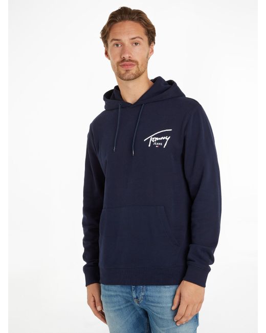 Tommy Hilfiger Kapuzensweatshirt TJM REG ENTRY GRAPHIC HOODIE EXT Große Größen mit Logoprägung in Blue für Herren