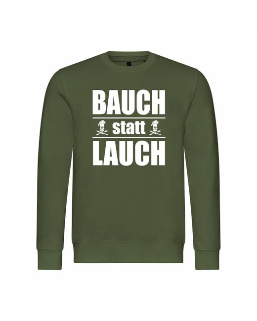 deinshirt Rundhalspullover Pullover Bauch statt Lauch Mit Print Motiv, Grafik in Green für Herren