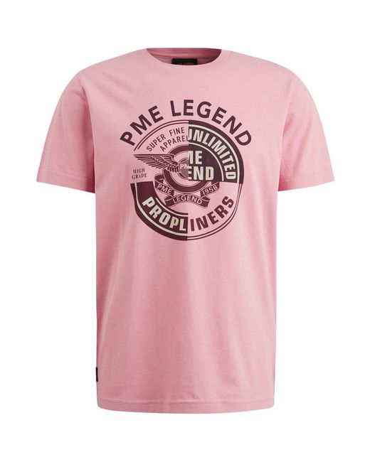 PME LEGEND T-Shirt Short sleeve r-neck in Pink für Herren