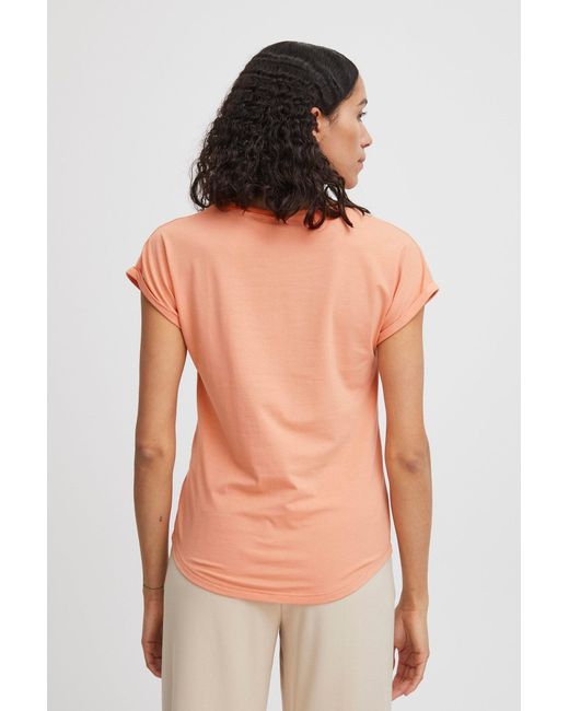 B.Young Blue T- Shirt Kurzarm Rundhals Sommer Top 7525 in Orange