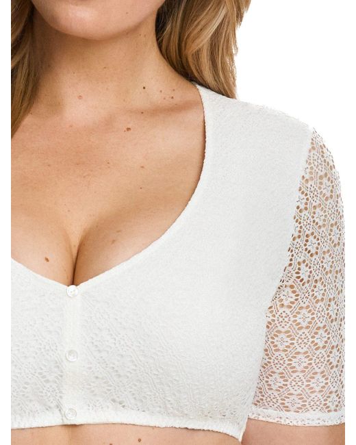 SUSA White Dirndlbluse Halbarm Wiesn-Zauber (Stück, 1-tlg)
