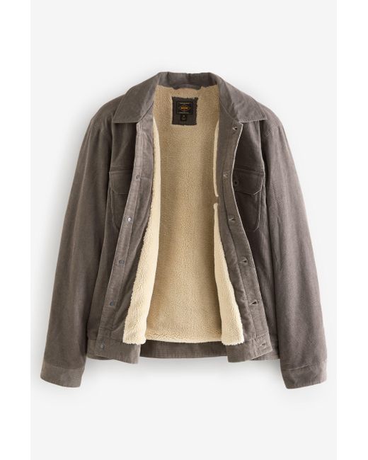 Next Cordjacke Truckerjacke aus Cord mit Teddyfell-Futter (1-St) in Gray für Herren