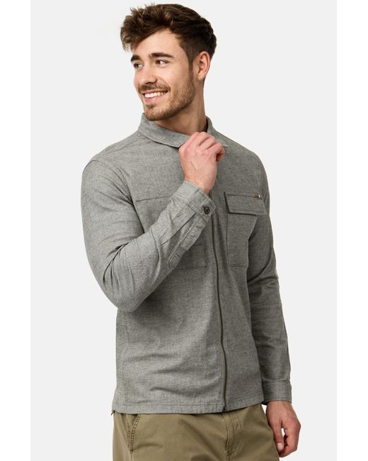 INDICODE Langarmhemd INEuron in Gray für Herren