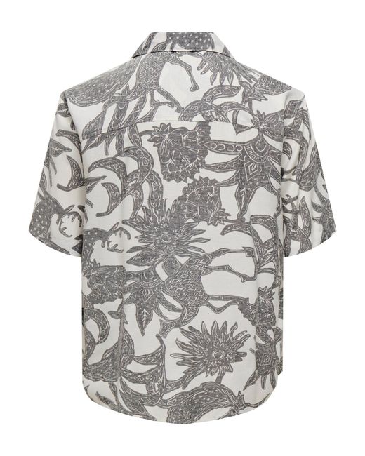 Only & Sons Kurzarmhemd Sommer Hemd mit Resort-Kragen 7559 in Weiß in Gray für Herren