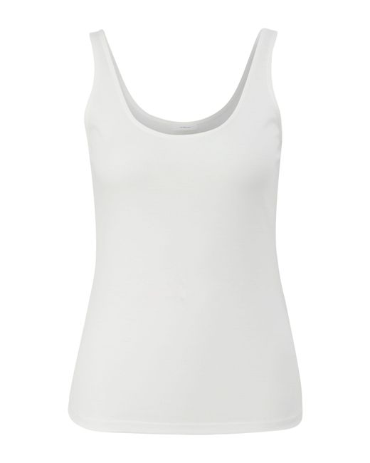 S.oliver White Shirttop Top mit U-Ausschnitt