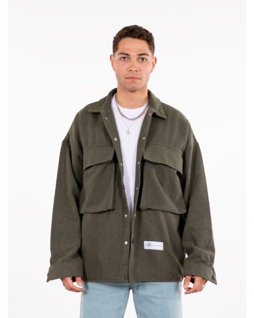 COFI Casuals Hemdjacke Oversize Kleidung Hemd Overshirt in Brown für Herren