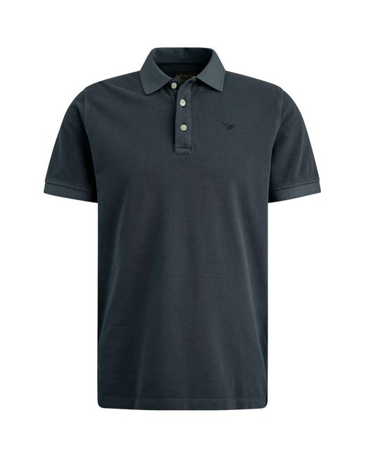 PME LEGEND T-Shirt Short sleeve polo Pique garment dy, Salute in Blue für Herren