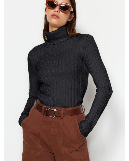 Trendyol Blue Strickpullover (1-tlg) Plain/ohne Details