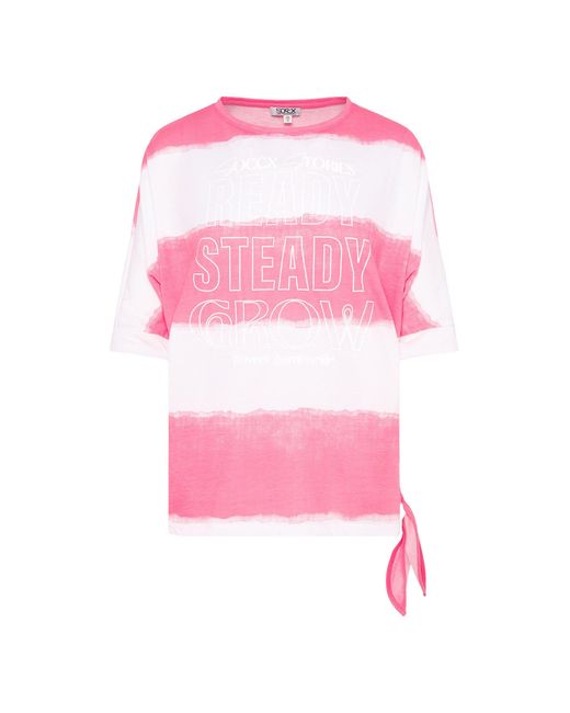 SOCCX Red Rundhalsshirt mit Knoten-Saum