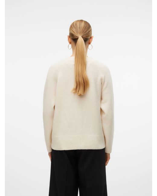 Vero Moda Natural Strickjacke VMBOOM LS V-NECK BUTTON CARDIGAN GA NOOS