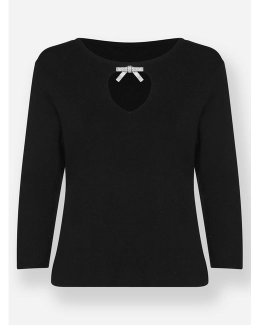 heine Black Strickpullover Feinstrickpullover
