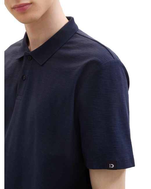 Tom Tailor Poloshirt in gerippter Optik in Blue für Herren
