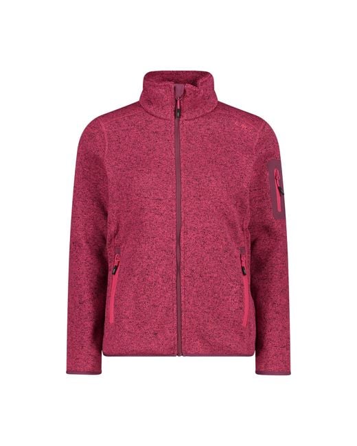 CMP Red Fleecejacke Jacke Knitted Melange Fleece Jacket 3H14746